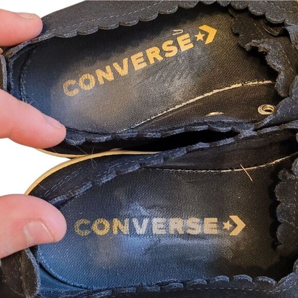 Converse Women's Black Suede Casual Slip On Shoes Size US 7 - Picture 5 of 6